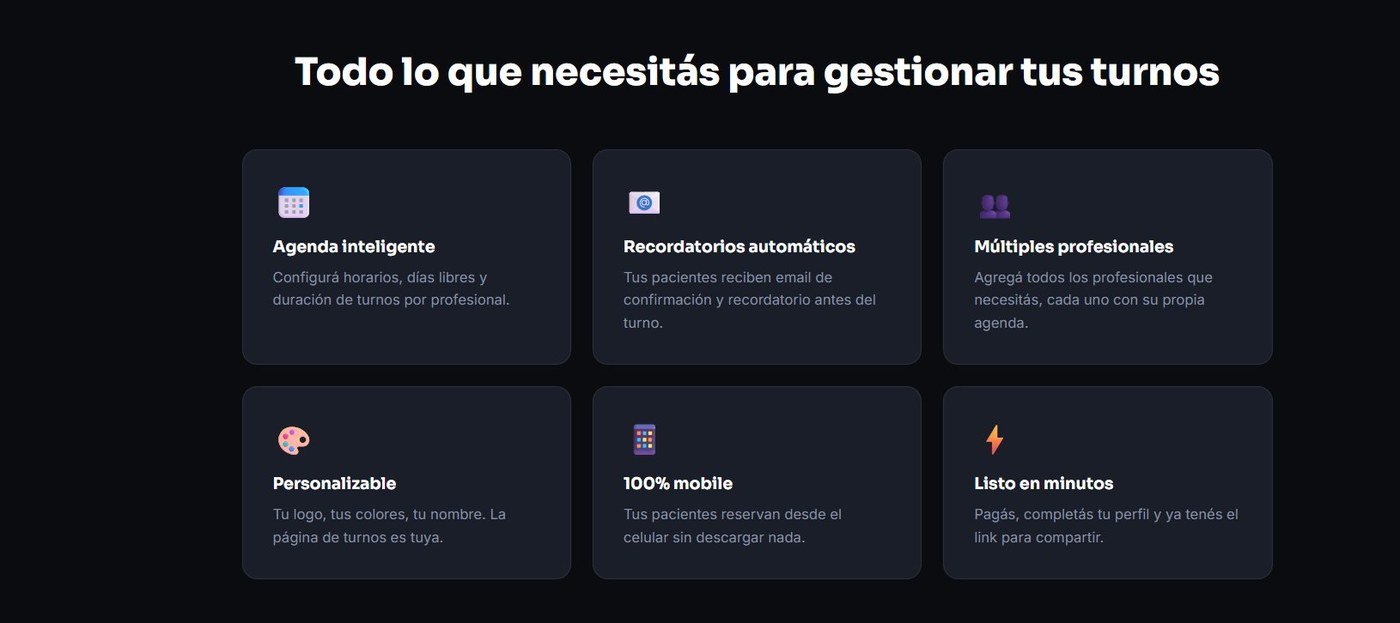 Todo lo que necesitás para gestionar tus turnos